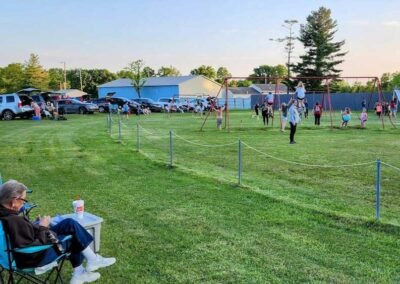 Patrons relaxing and enjoying themselves before the movie starts.