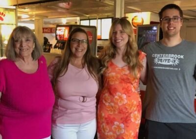 Patrons enjoying themselves at the concesson stand